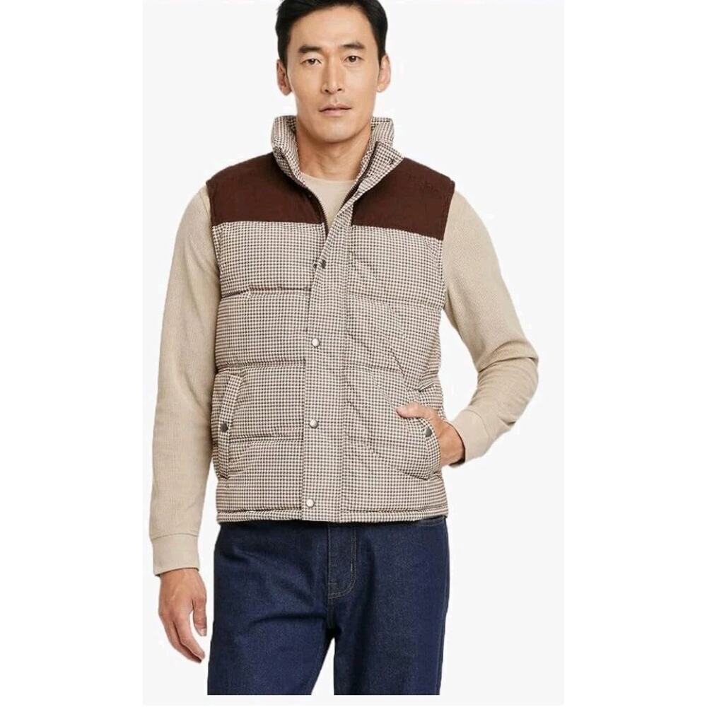 Goodfellow & Co Men's Size L Corduroy Shoulder Design Puffer Jacket Vest Casual